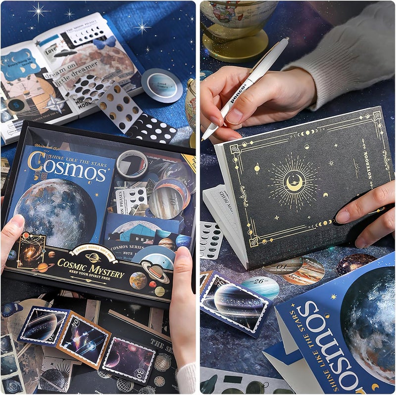 OFFIGIFT Scrapbooking Supplies Kit: Vintage Aesthetic Scrapbook Kit, Junk Journal Supplies with Scrapbook Stickers Paper, Journaling Supplies, Birthday Craft Gift for Adult, Cosmic Mystery - Image 3